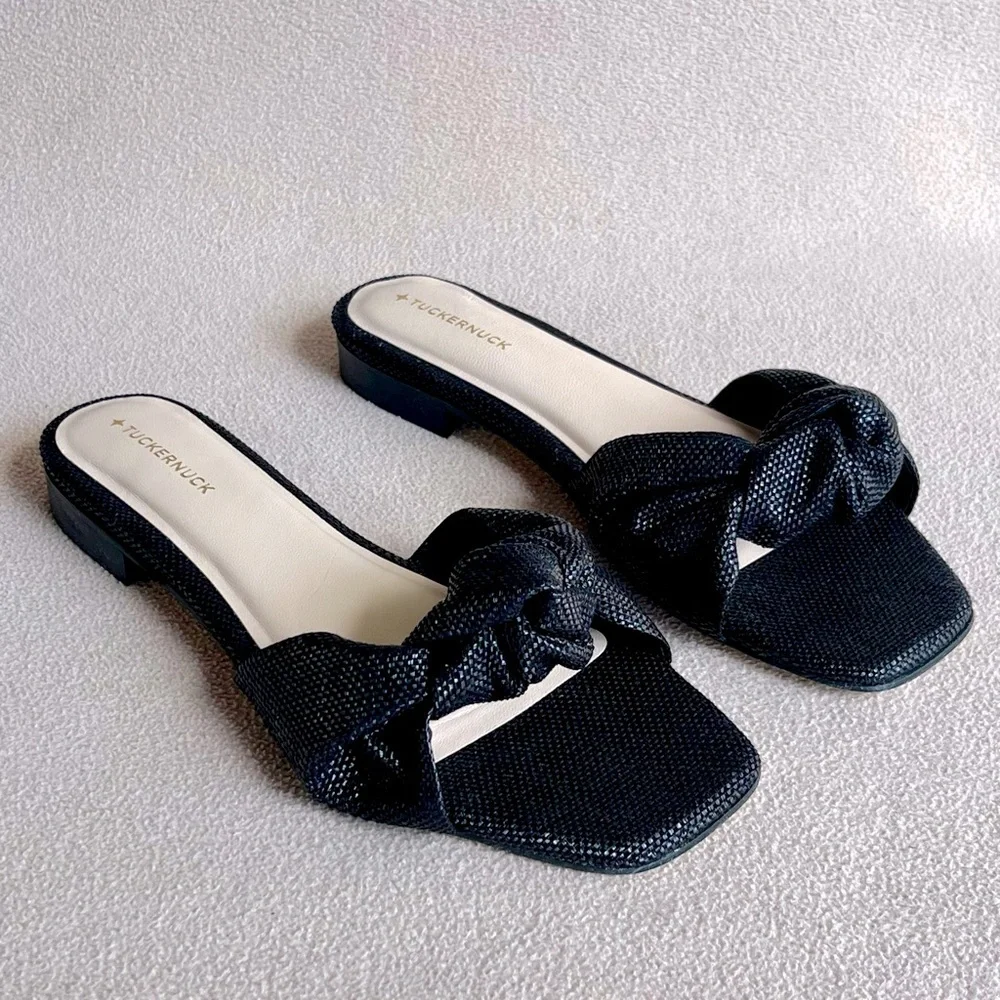 Like new in box! Tuckernuck Raffia Brit Sandals - Picture 3 of 10